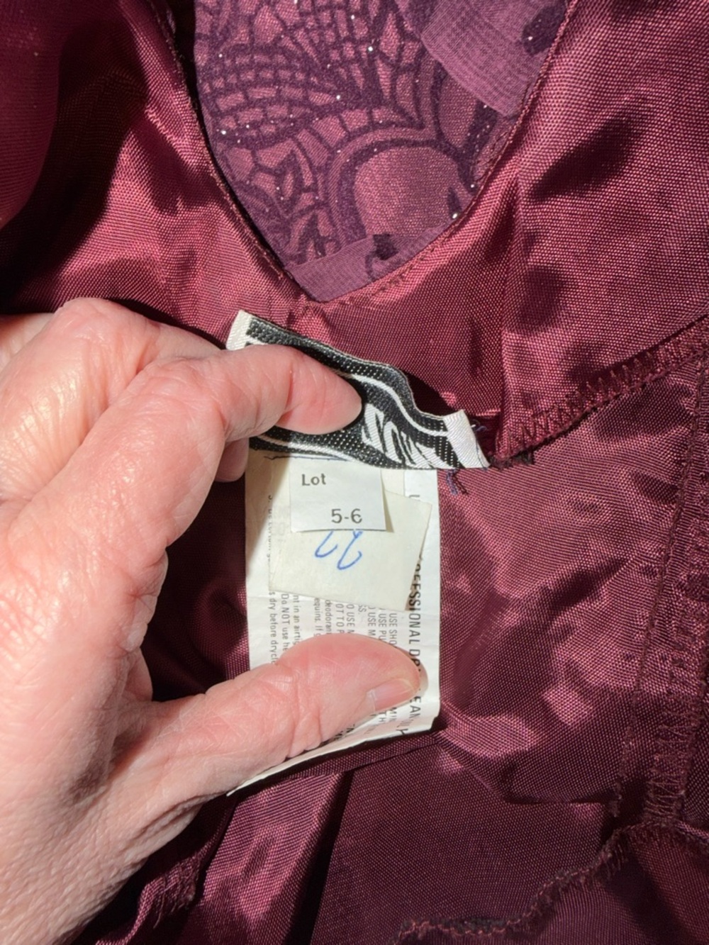 Super Cute Vintage Y2K Zum Zum Flocked Velvet Prom Dress - Picture 8 of 8